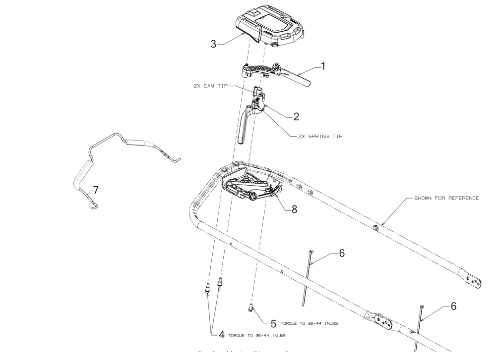 Control Bails Diagram and Parts List for SC700H (12AN2CQ710)(2017) Cub Cadet Lawn Mower